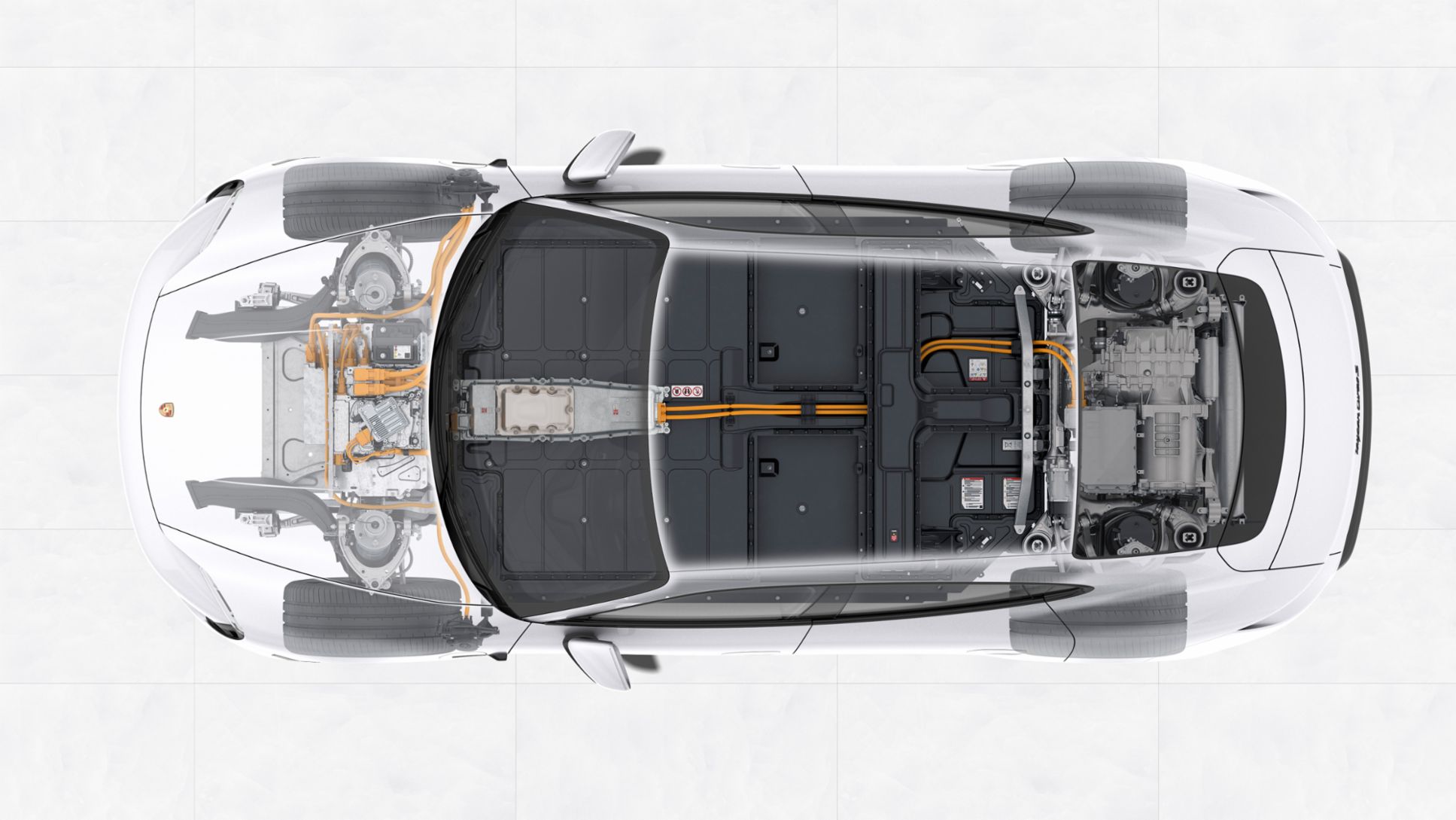 Taycan Turbo S: disposici&oacute;n del sistema de propulsi&oacute;n, 2019, Porsche AG