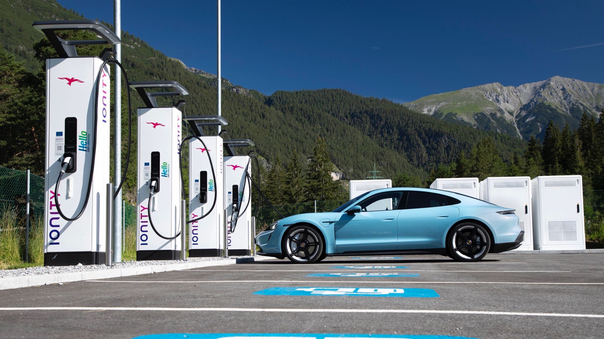 Taycan 4S, red de carga r&aacute;pida Ionity, 2021, Porsche AG