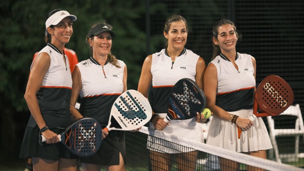 Mariel Pellerano, Massiel Olivares, Jessica Curiel, Lisette Marra. Porsche Padel Open, Santo Domingo, 2026.