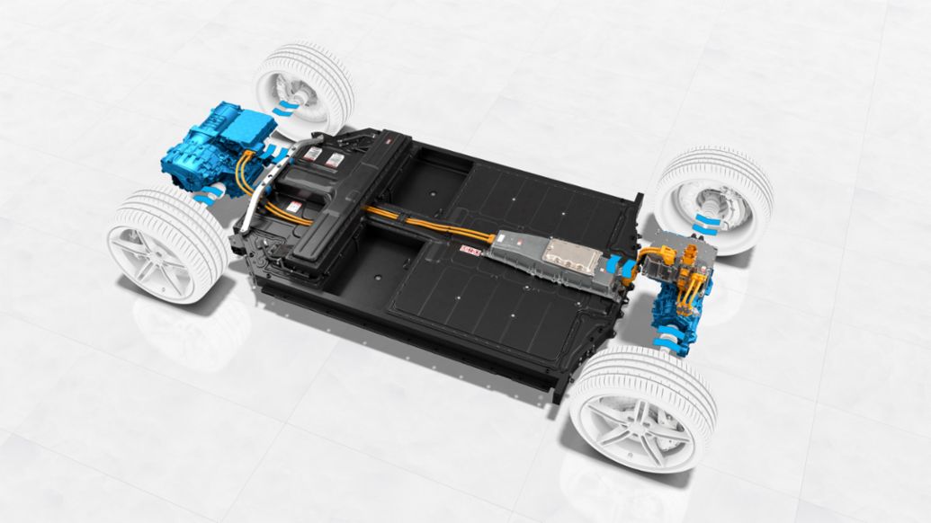 Taycan Turbo S, sistema el&eacute;ctrico y componentes para la recuperaci&oacute;n de energ&iacute;a, 2019, Porsche AG