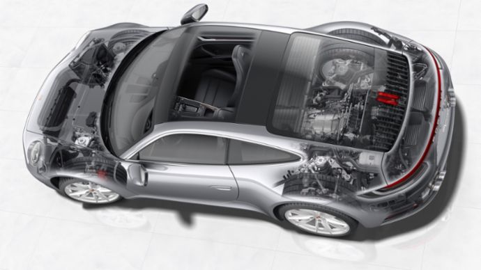 El grupo propulsor del 911 Carrera, 2019, Porsche AG
