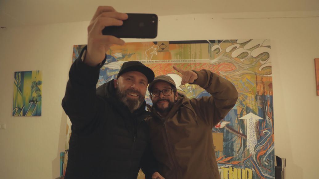 Niko Hüls, Backspin, David P, Main Concept, l-r, Back to Tape, München, 2017, Porsche AG
