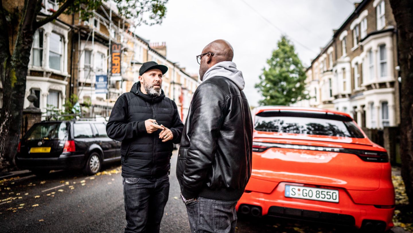 Rodney P, Niko Hüls, l-r, Roadtrip Back2Tape, London, 2020, Porsche AG