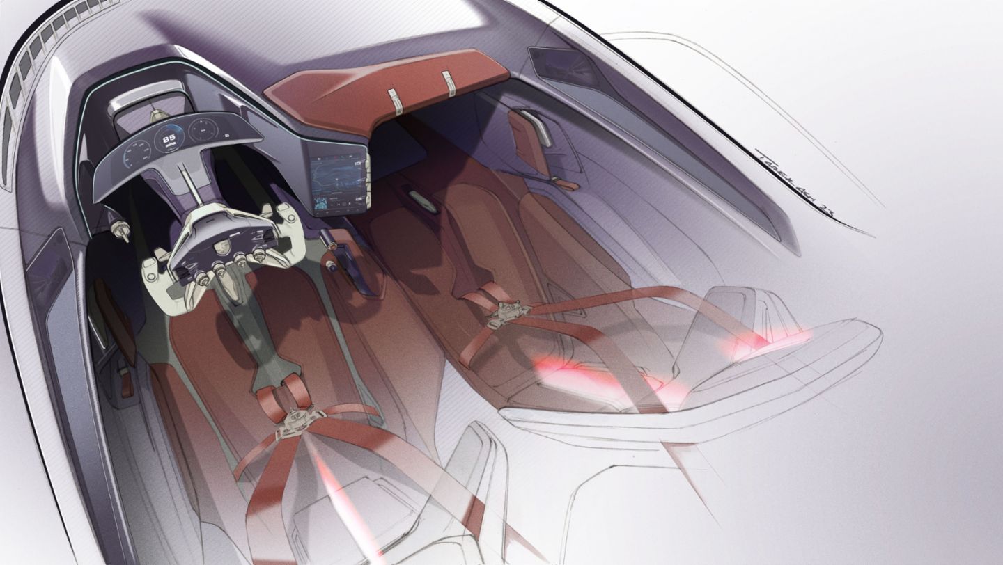 Design Sketch, Porsche Mission X, 2023, Porsche AG