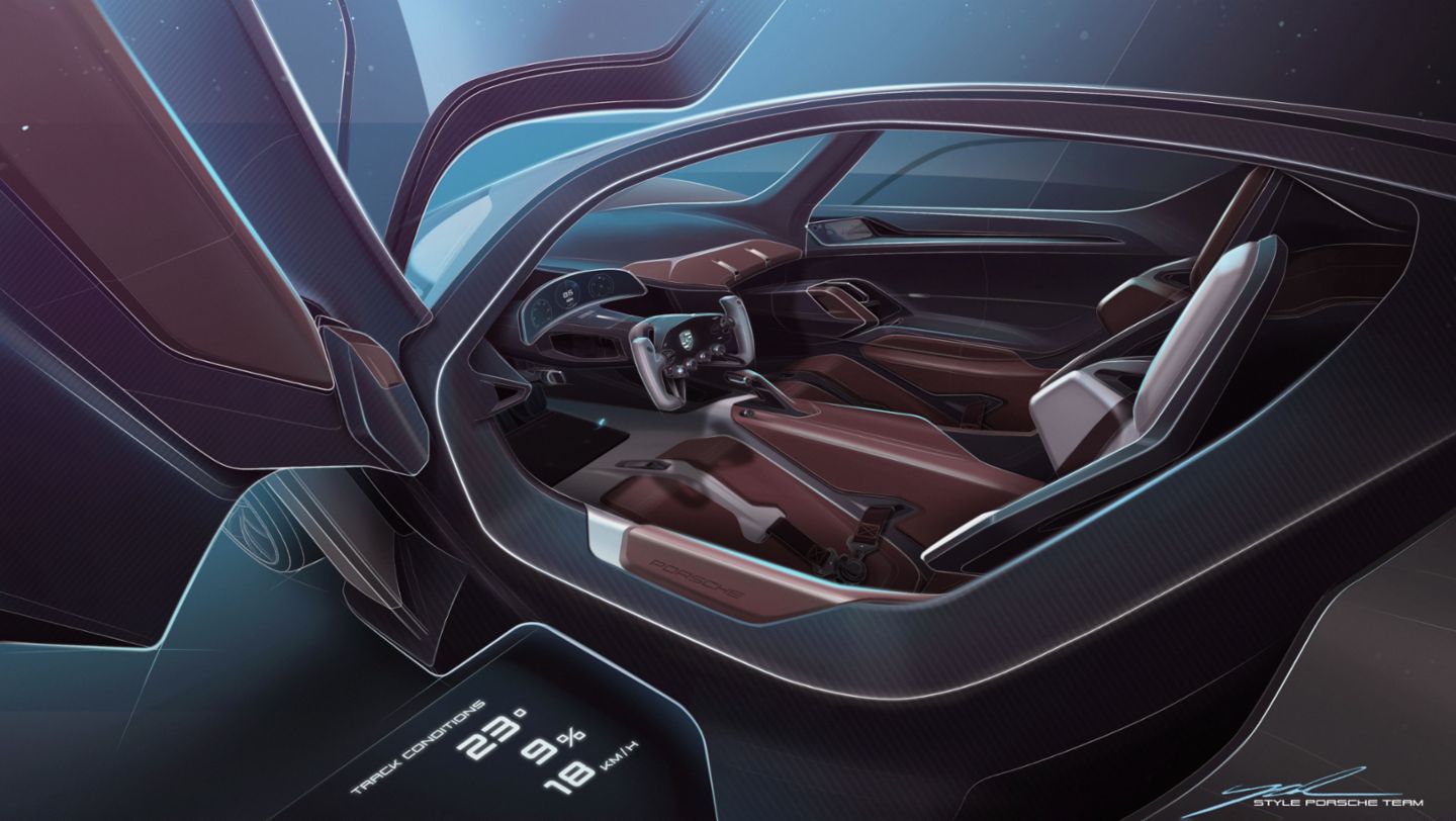 Design Sketch, Porsche Mission X, 2023, Porsche AG