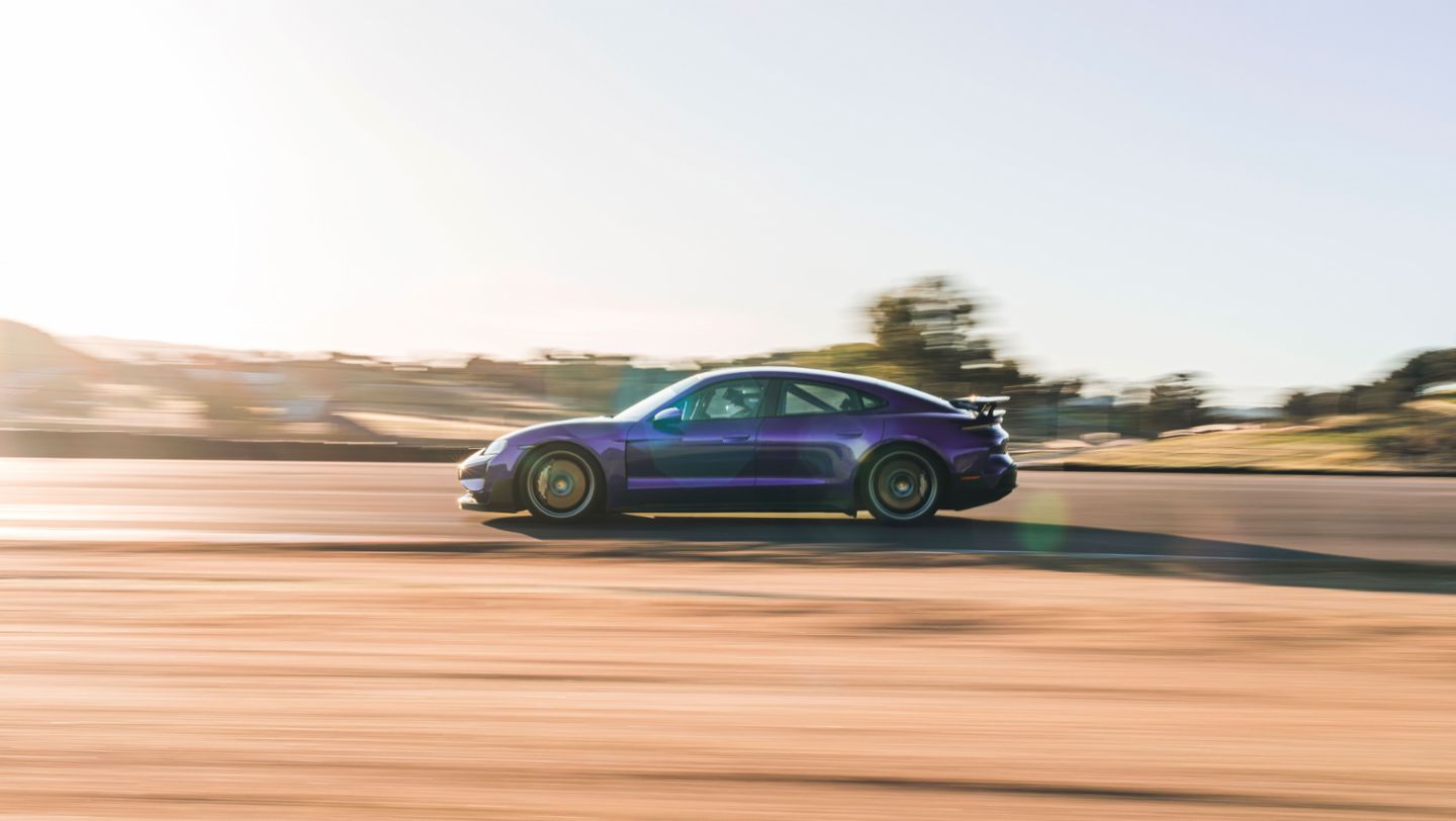 Taycan Turbo GT with Weissach package, Laguna Seca, USA, 2024, Porsche AG